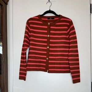 Lillusory Striped Brown and Pink Women's Sweater